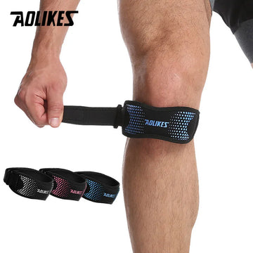 AOLIKES 1PCS Adjustable Knee Pad Knee Pain Relief Patella Stabilizer Brace Support for Hiking Soccer Basketball Running  Sport