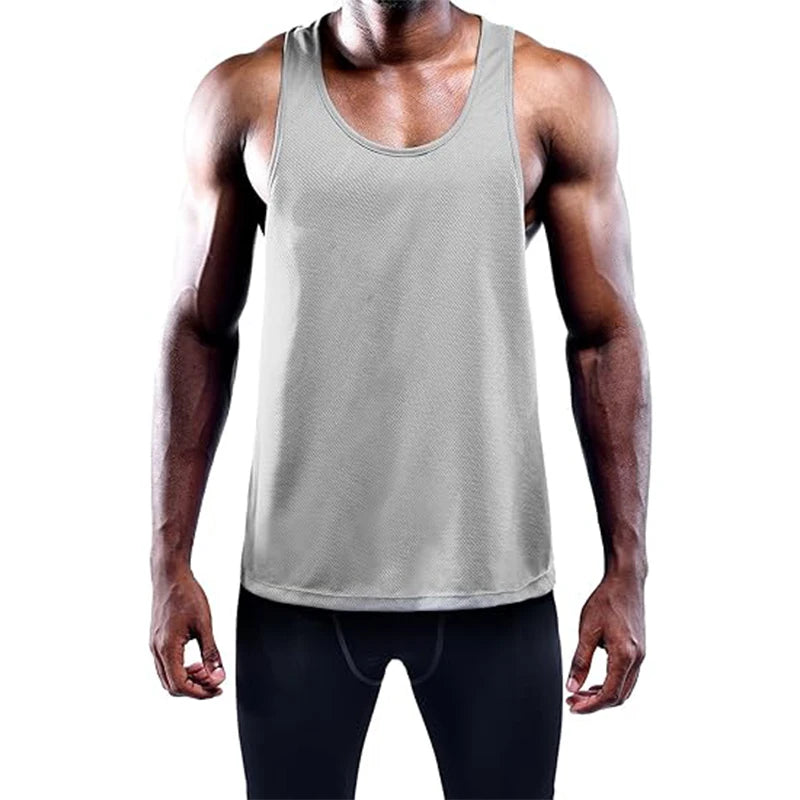 Running Tank Top Men Summer Sport Gym Vest Quick Dry Training Tanktop Workout Singlets Man Fitness Bodybuilding Sleeveless Shirt